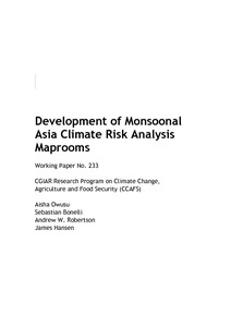 Development of monsoonal Asia climate risk analysis maprooms